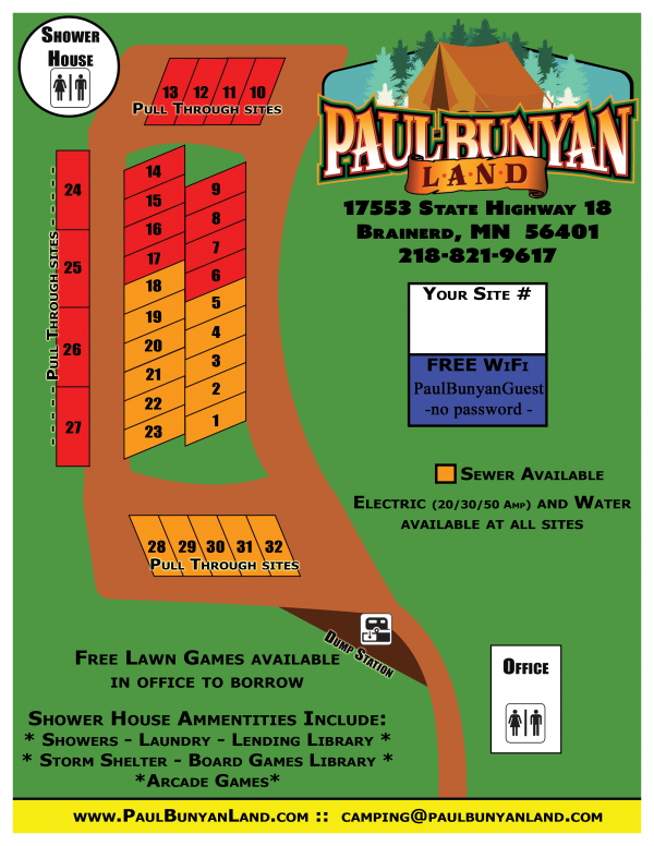 Campground Map – Paul Bunyan Land